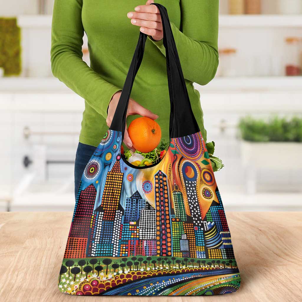 The Gold Coast Queensland Grocery Bag Australian Landscapes Aboriginal Dot Painting