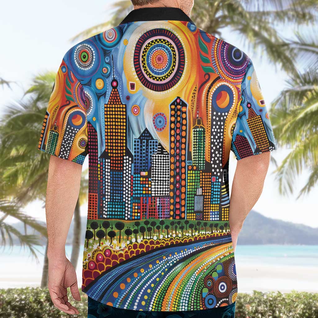 The Gold Coast Queensland Hawaiian Shirt Australian Landscapes Aboriginal Dot Painting