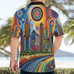 The Gold Coast Queensland Hawaiian Shirt Australian Landscapes Aboriginal Dot Painting