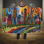The Gold Coast Queensland Hooded Blanket Australian Landscapes Aboriginal Dot Painting