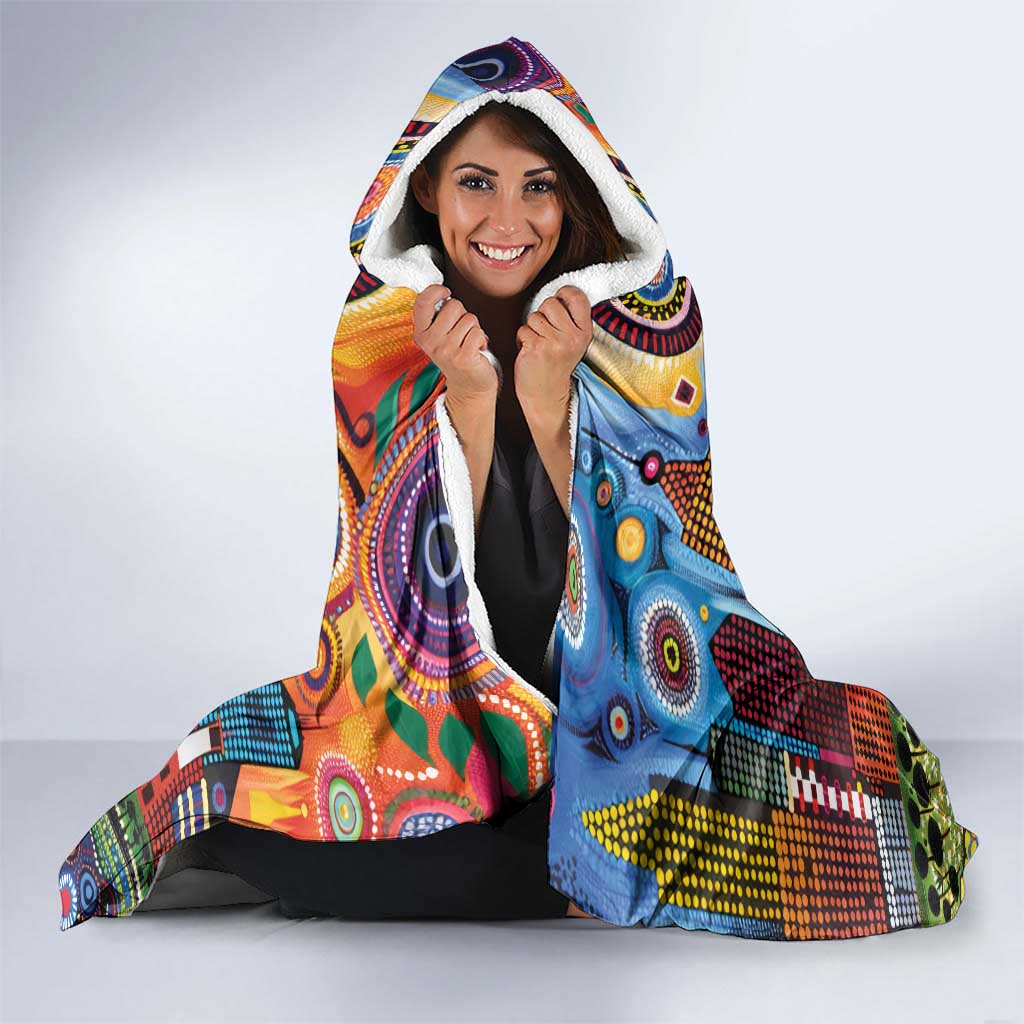 The Gold Coast Queensland Hooded Blanket Australian Landscapes Aboriginal Dot Painting