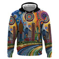 The Gold Coast Queensland Hoodie Australian Landscapes Aboriginal Dot Painting