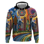 The Gold Coast Queensland Hoodie Australian Landscapes Aboriginal Dot Painting