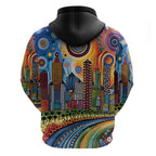 The Gold Coast Queensland Hoodie Australian Landscapes Aboriginal Dot Painting