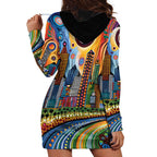The Gold Coast Queensland Hoodie Dress Australian Landscapes Aboriginal Dot Painting