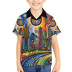 The Gold Coast Queensland Kid Hawaiian Shirt Australian Landscapes Aboriginal Dot Painting