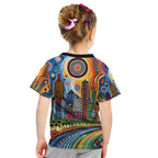 The Gold Coast Queensland Kid T Shirt Australian Landscapes Aboriginal Dot Painting