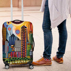 The Gold Coast Queensland Luggage Cover Australian Landscapes Aboriginal Dot Painting