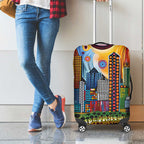 The Gold Coast Queensland Luggage Cover Australian Landscapes Aboriginal Dot Painting