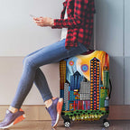 The Gold Coast Queensland Luggage Cover Australian Landscapes Aboriginal Dot Painting