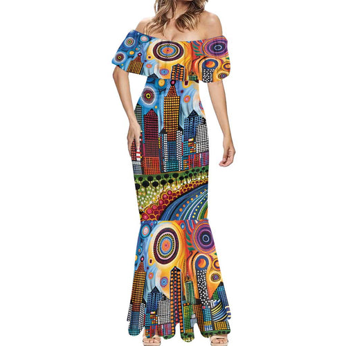 The Gold Coast Queensland Mermaid Dress Australian Landscapes Aboriginal Dot Painting
