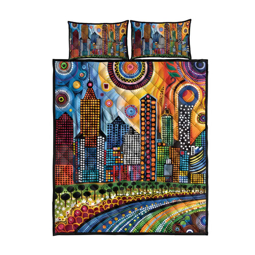 The Gold Coast Queensland Quilt Bed Set Australian Landscapes Aboriginal Dot Painting