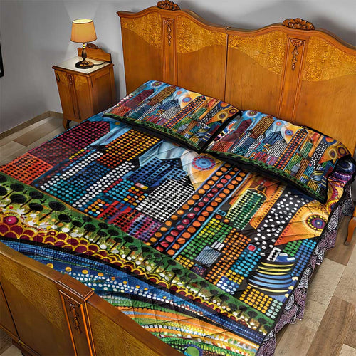 The Gold Coast Queensland Quilt Bed Set Australian Landscapes Aboriginal Dot Painting