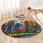 The Gold Coast Queensland Round Carpet Australian Landscapes Aboriginal Dot Painting