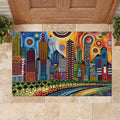 The Gold Coast Queensland Rubber Doormat Australian Landscapes Aboriginal Dot Painting