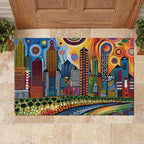 The Gold Coast Queensland Rubber Doormat Australian Landscapes Aboriginal Dot Painting
