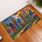The Gold Coast Queensland Rubber Doormat Australian Landscapes Aboriginal Dot Painting