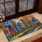 The Gold Coast Queensland Rubber Doormat Australian Landscapes Aboriginal Dot Painting
