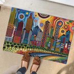 The Gold Coast Queensland Rubber Doormat Australian Landscapes Aboriginal Dot Painting