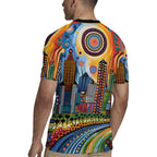 The Gold Coast Queensland Rugby Jersey Australian Landscapes Aboriginal Dot Painting