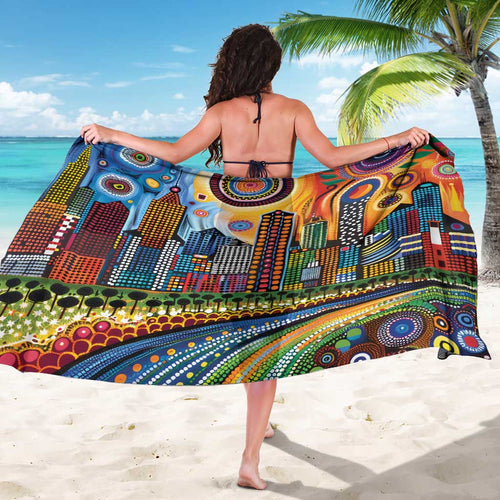 The Gold Coast Queensland Sarong Australian Landscapes Aboriginal Dot Painting