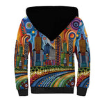 The Gold Coast Queensland Sherpa Hoodie Australian Landscapes Aboriginal Dot Painting