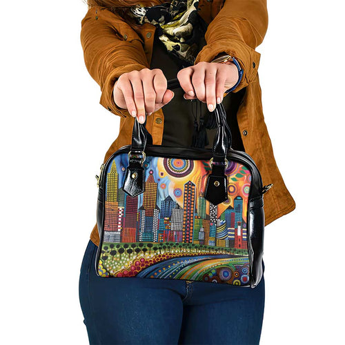The Gold Coast Queensland Shoulder Handbag Australian Landscapes Aboriginal Dot Painting