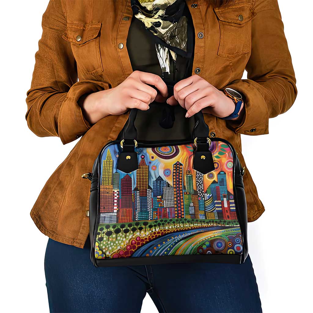 The Gold Coast Queensland Shoulder Handbag Australian Landscapes Aboriginal Dot Painting
