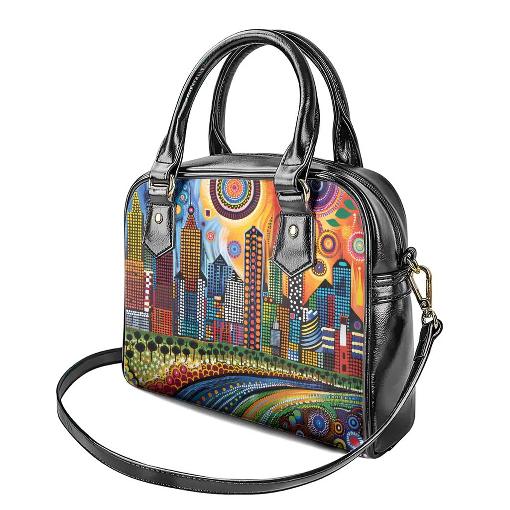 The Gold Coast Queensland Shoulder Handbag Australian Landscapes Aboriginal Dot Painting