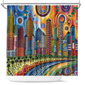 The Gold Coast Queensland Shower Curtain Australian Landscapes Aboriginal Dot Painting
