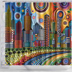 The Gold Coast Queensland Shower Curtain Australian Landscapes Aboriginal Dot Painting