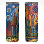 The Gold Coast Queensland Skinny Tumbler Australian Landscapes Aboriginal Dot Painting