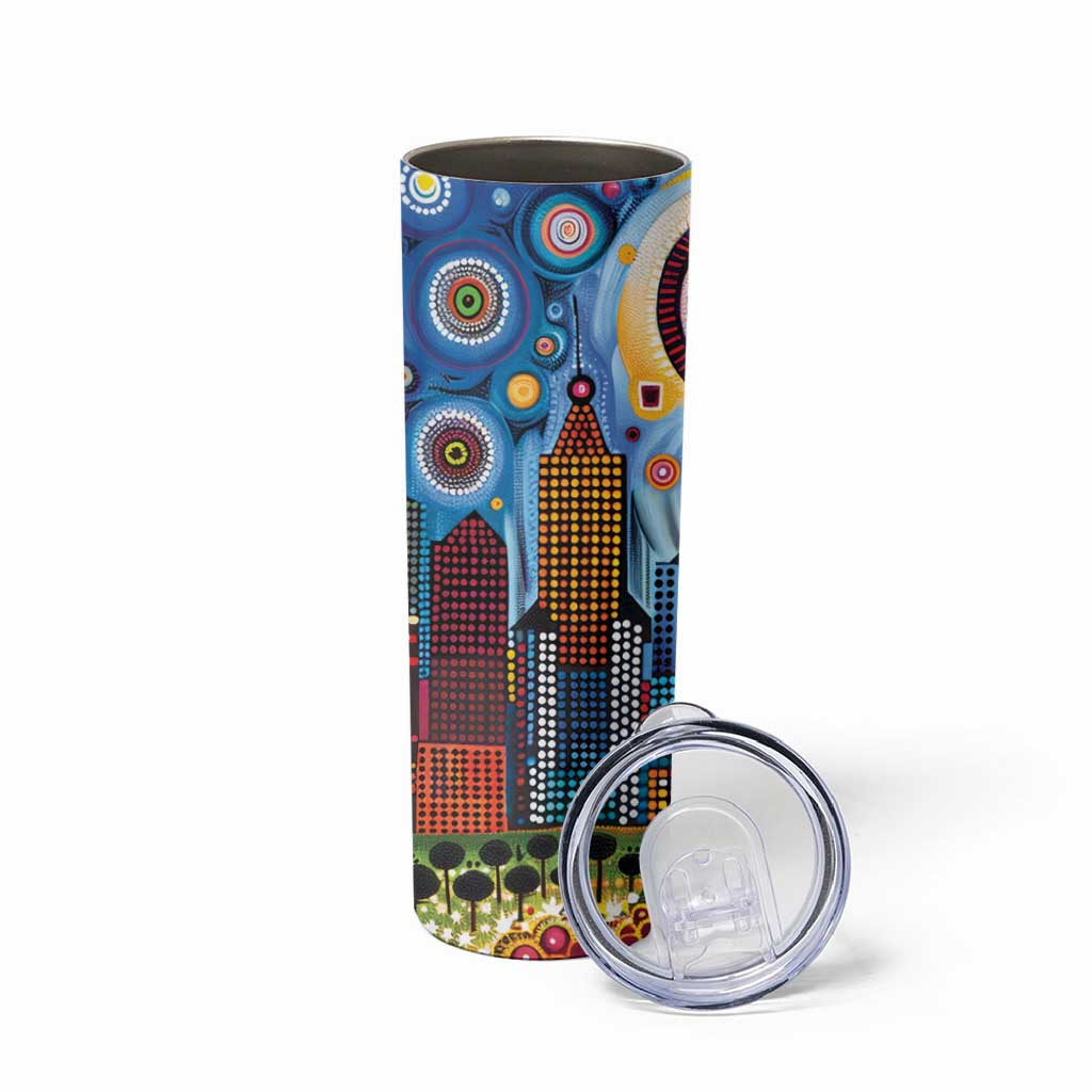 The Gold Coast Queensland Skinny Tumbler Australian Landscapes Aboriginal Dot Painting
