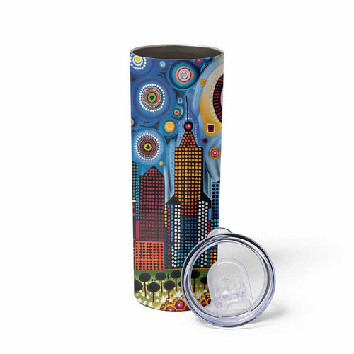 The Gold Coast Queensland Skinny Tumbler Australian Landscapes Aboriginal Dot Painting