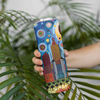 The Gold Coast Queensland Skinny Tumbler Australian Landscapes Aboriginal Dot Painting