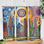The Gold Coast Queensland Skinny Tumbler Australian Landscapes Aboriginal Dot Painting