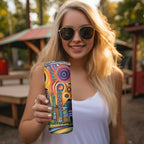 The Gold Coast Queensland Skinny Tumbler Australian Landscapes Aboriginal Dot Painting