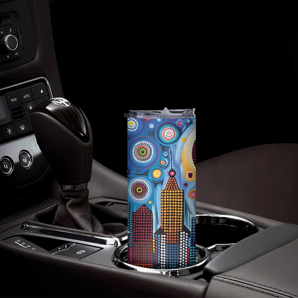 The Gold Coast Queensland Skinny Tumbler Australian Landscapes Aboriginal Dot Painting