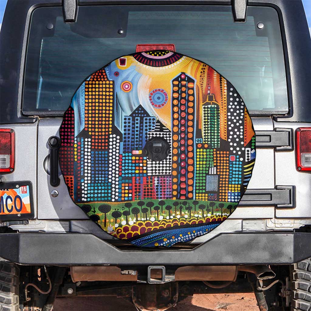 The Gold Coast Queensland Spare Tire Cover Australian Landscapes Aboriginal Dot Painting