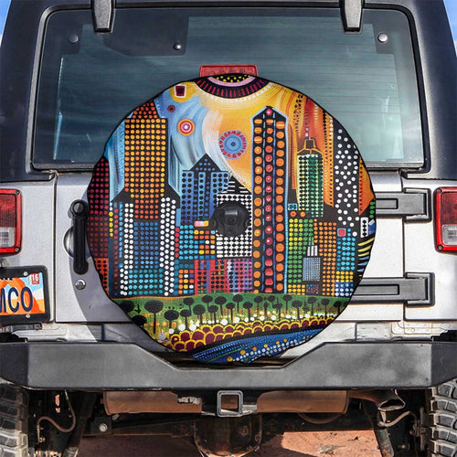 The Gold Coast Queensland Spare Tire Cover Australian Landscapes Aboriginal Dot Painting