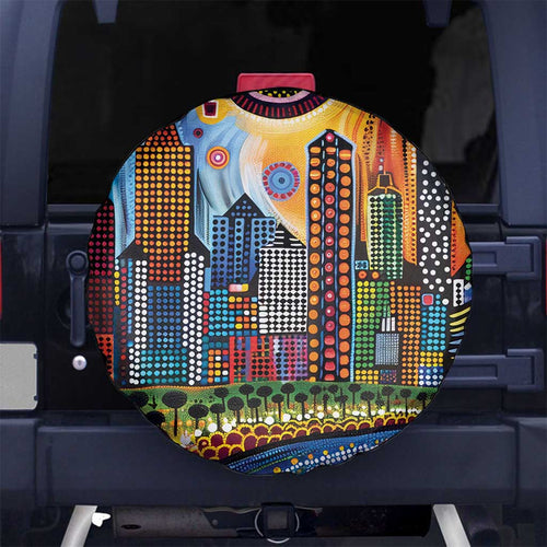 The Gold Coast Queensland Spare Tire Cover Australian Landscapes Aboriginal Dot Painting