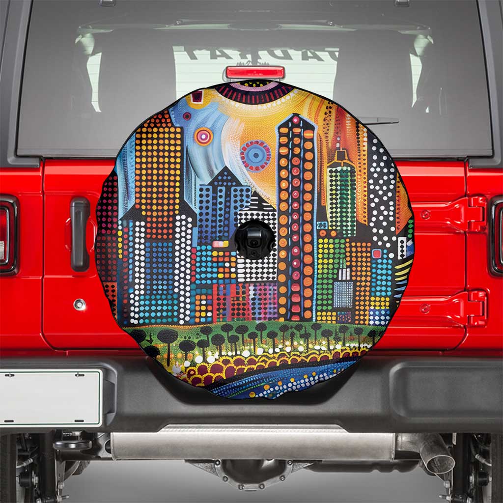 The Gold Coast Queensland Spare Tire Cover Australian Landscapes Aboriginal Dot Painting