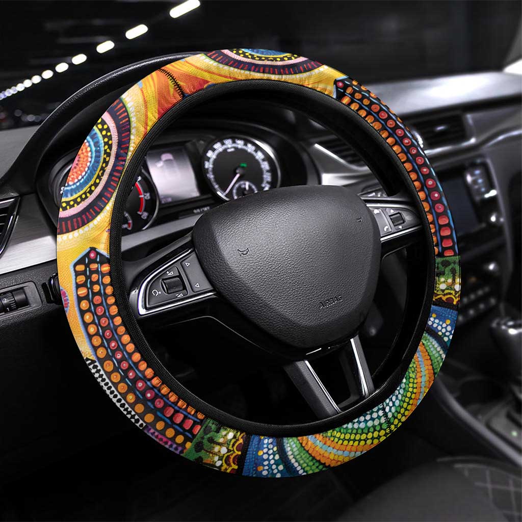 The Gold Coast Queensland Steering Wheel Cover Australian Landscapes Aboriginal Dot Painting