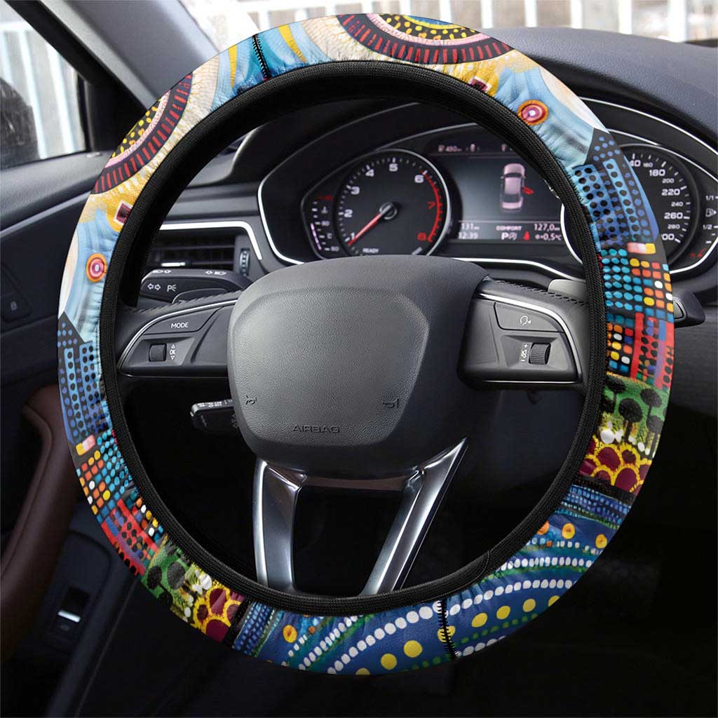 The Gold Coast Queensland Steering Wheel Cover Australian Landscapes Aboriginal Dot Painting