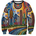 The Gold Coast Queensland Sweatshirt Australian Landscapes Aboriginal Dot Painting