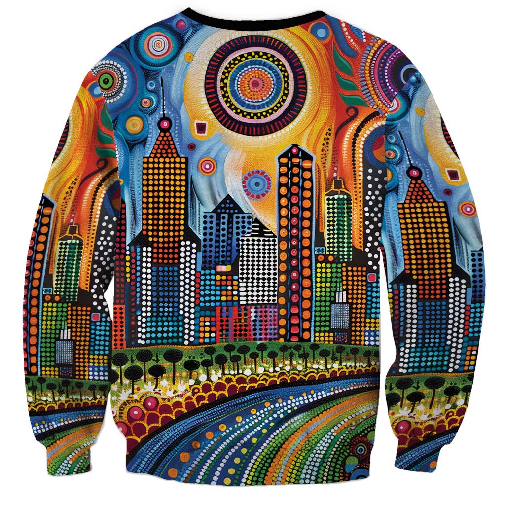 The Gold Coast Queensland Sweatshirt Australian Landscapes Aboriginal Dot Painting