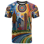 The Gold Coast Queensland T Shirt Australian Landscapes Aboriginal Dot Painting