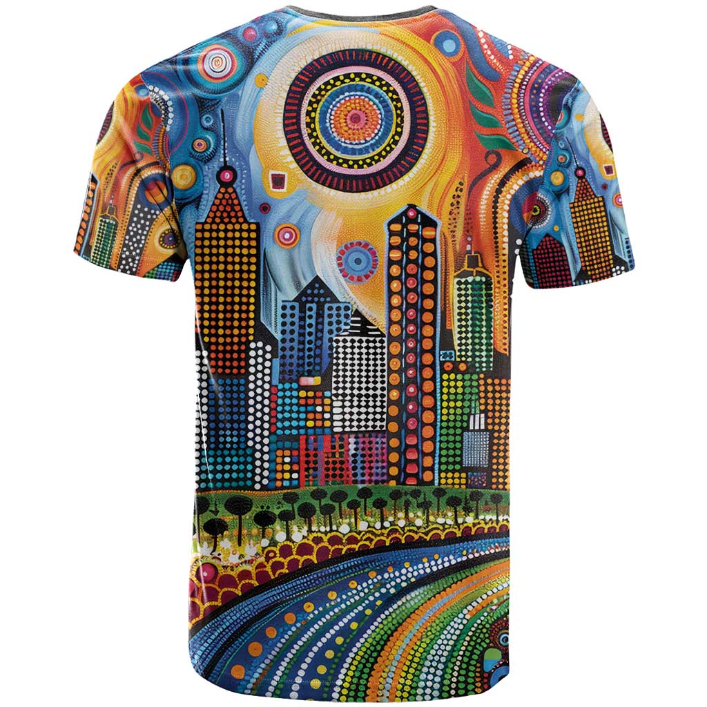 The Gold Coast Queensland T Shirt Australian Landscapes Aboriginal Dot Painting