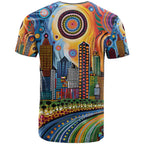The Gold Coast Queensland T Shirt Australian Landscapes Aboriginal Dot Painting