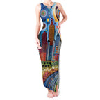 The Gold Coast Queensland Tank Maxi Dress Australian Landscapes Aboriginal Dot Painting